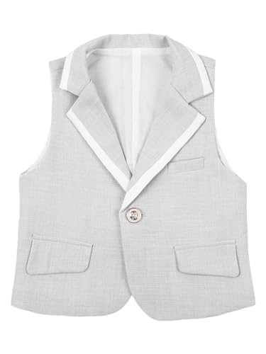 YiZYiF Boy's Formal Suit Vest Slim Fit Waistcoat Gentleman Tuxedo Formal Vest Formal Party Dress Up3