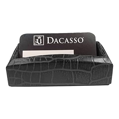 Tarjetero de piel Dacasso Negro con Relieve de Cocodrilo Cover