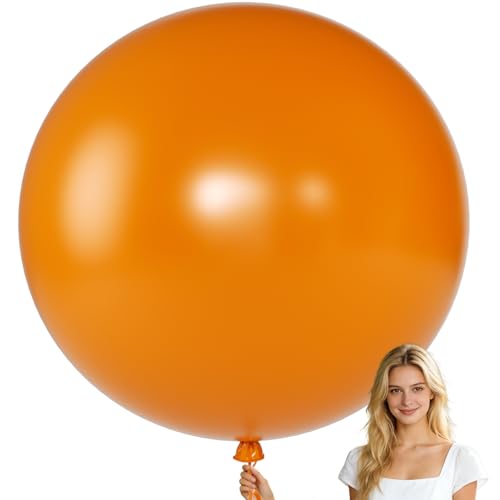 Image of KALOR 9 Pcs 36 Inch Large Burnt Orange Big Giant Round Latex Balloons