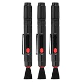 PATIKIL Brocha para Limpiar Cámara, Brocha Multifunción para Limpiar Teclado Pluma para Limpiar Pantalla Y Lentes para Discos De Vinilo, Escaneo LP, Cámaras SLR, 3Pcs Rojo