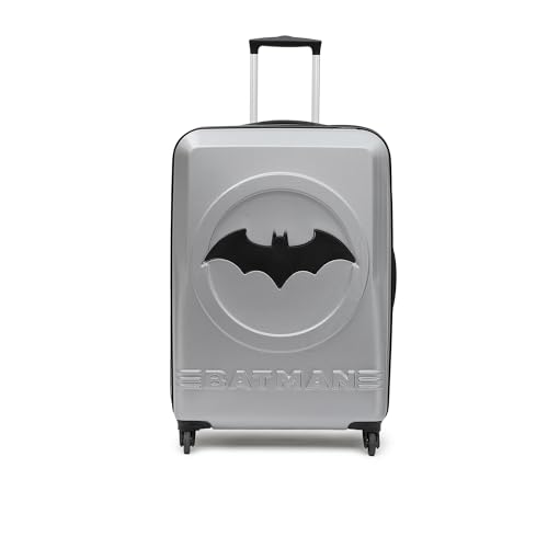 Image of YAYAVAR Batman Trolley Suitcase - 130L, Chech-in Luggagewith 8 Spinner Wheel, Hard Shell Polycarbonate Suitcase, Number Lock, Water Resistant, Luggage Bag for Travel (Silver & Black, 76cm, Large)