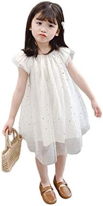 新発売 チューカー 子供ドレス チューワンピース プリンセスドレス バック蝶結び 可愛い フレアワンピース 膝丈 プルオーバー チュニック お出かけ お嬢様 通園 おしゃれ 体型カバー ゆったり 夏服 星柄