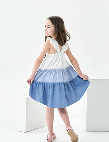 Hipea Toddler Baby Girl Casual Dress Ruffle Halter Sleeveless Dress Summer Beach Dresses Orange 3-4T #TOP2