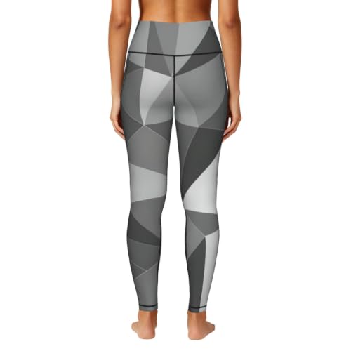 Pantalones de yoga para mujer con bolsillos y estampado geométrico 4