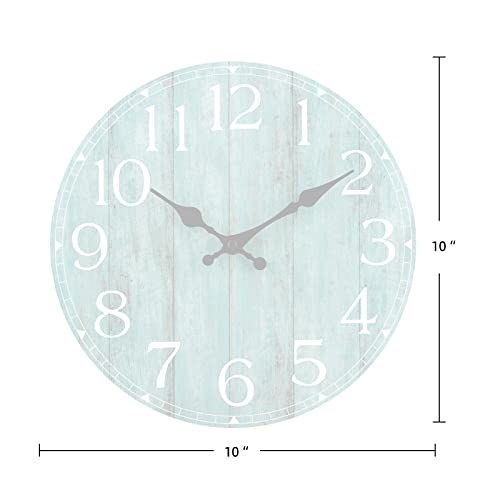 Hylanda Wall Clock, 10 Inch Teal Silent Non-Ticking Kitchen Clock Decor, Rustic Vintage Country Retro Decorative Wall Clocks Battery Operated For Bathroom Bedroom Living Room Office(Aqua) #TOP3