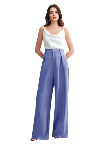 Image of KOTTY Women's Elegant High-Waist Wide-Leg Trousers for Office & Casual Wear