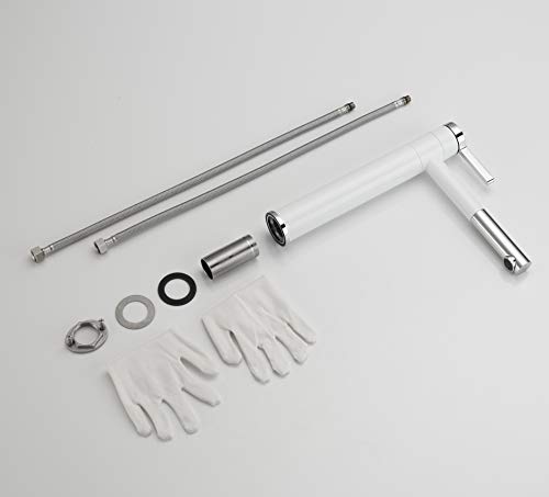 ubeegol-Grifo-de-Lavabo-Blanco-Monomando-para-Bano-Giratoria-360-Griferia-de-Fregadero-para-Bano-Monomando-Lavabo-Grifo-Mezclador-Agua-Fria-y-Caliente-Laton-Cromado