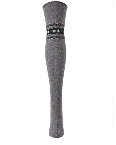 Image of MeMoi Women's Nordic Sparks Fairisle Over the Knee Socks