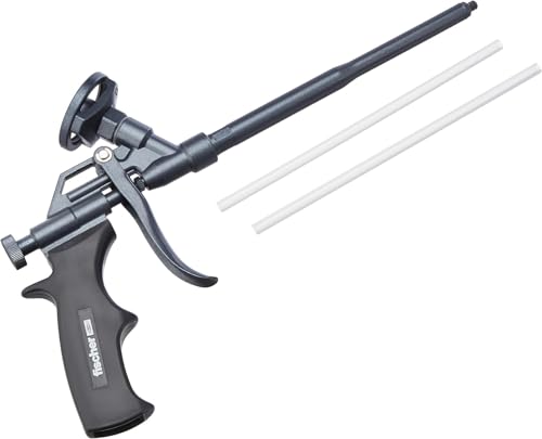 fischer Metallpistole PUP M4 robuste Schaumpistole mit PTFE-Beschichtung Dosierpistole für PU-Schäume Bauschaumpistole zum Verarbeiten von Pistolenschäumen langlebig aus Metall schwarz