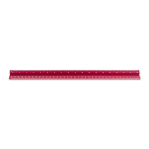 Image of Alumicolor Aluminum Engineer Solid Drafting Scale, 12IN, Red