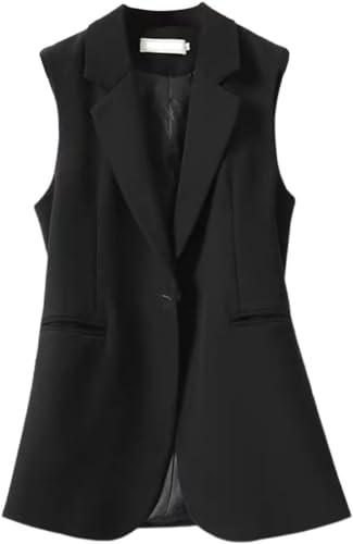 Chaleco largo de mujer americana sin mangas minimalista para traje