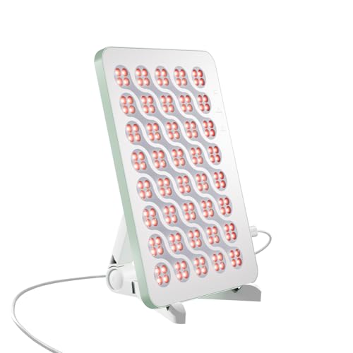 Nanoleaf Red Light Therapy Panel for Body & Face, 160 High Focus LEDs with Dual Wavelengths (630nm Red + 850nm Near Infrared), Portable Lamp Built-in Timer & 4 Intensity Levels, Protection Glasses