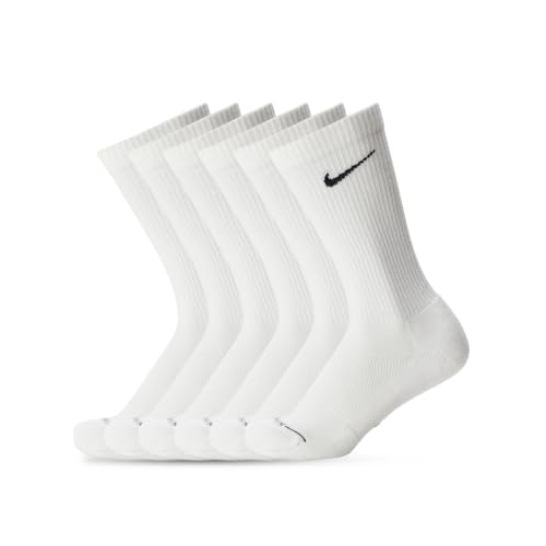 Nike Everyday Plus Crew (6 Pairs), White/Black, Small