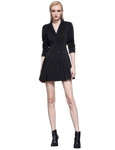 Veste de Costume à Double Boutonnage style mini robe plissée taille haute