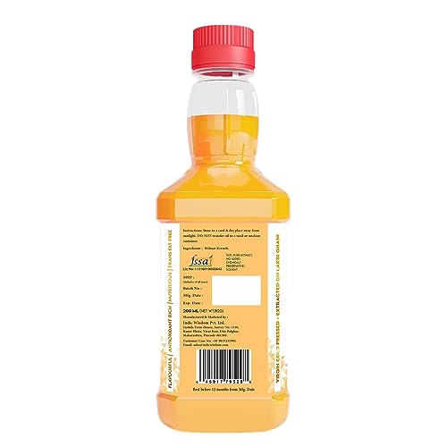 Image of IndicWisdom Wood Pressed Walnut Oil 200 ml (Cold Pressed Walnut Oil - Extracted on Wooden Churner)