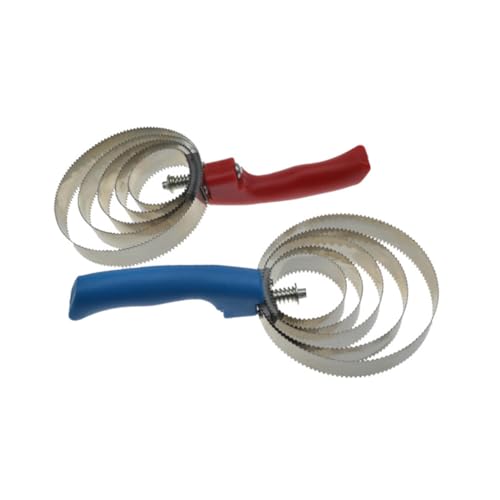ORFOFE Stainless Steel Curry Comb for Horse with Ergonomic Grip Reversible Spring Design Featuring Smooth and Sharp Sides Grooming Brush for Removing Mud and Hair Random Random Color