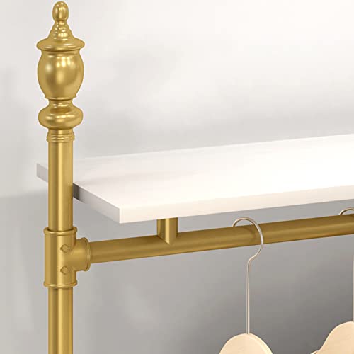 Estante de exhibición de ropa OUdini de metal dorado resistente con particiones de 120x175 cm 5