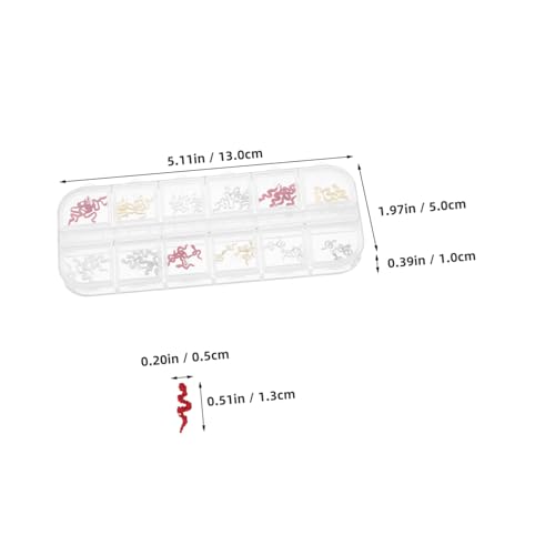 TOYZFRIENDY 1箱 小蛇ネイルチャーム ネイルアートアクセサリー 多彩デザイン マニキュア用ジュエリー 入り ボックス付き