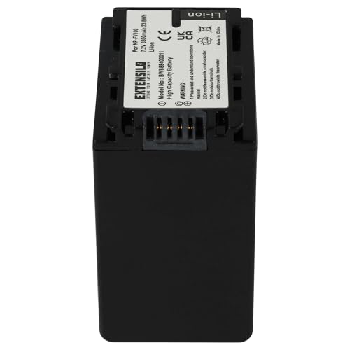 EXTENSILO 1x batería Compatible con Sony NEX-VG20E, NEX-FS100U, NEX-VG10E, NEX-F3KS, NEX-VG20, NEX-VG10 cámara (3300 mAh, 7,4 V, Li-Ion) - imagen 8