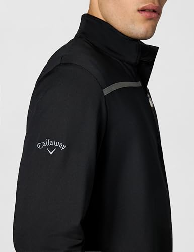 Image of Callaway Men's Golf Chest Stripe Long Sleeve 1 /4 Zip Mock Pullover