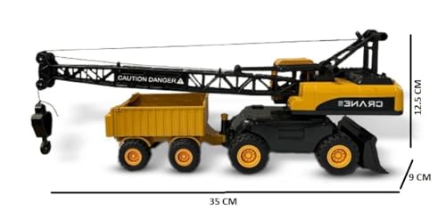 Image of Friction Powered Lifting Crane Toy for 3+ Year Kids Boys Bulldozer Model Pull Back Vehicle Engineering Excavator Sandbox Construction Truck