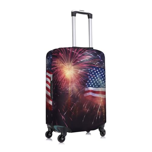 Firework American Flag 4Th of July Luggage Cover for Suitcase Tsa Approved, Washable Suitcase Protector Fits 18-32 Inch Anti-scratch Suitcase Cover Carry on Luggage Sleeve Travel Baggage Cover3