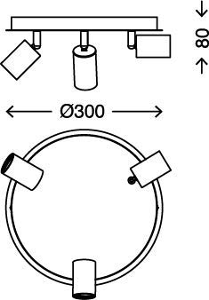 Briloner Leuchten Lampada da parete, 3 faretti