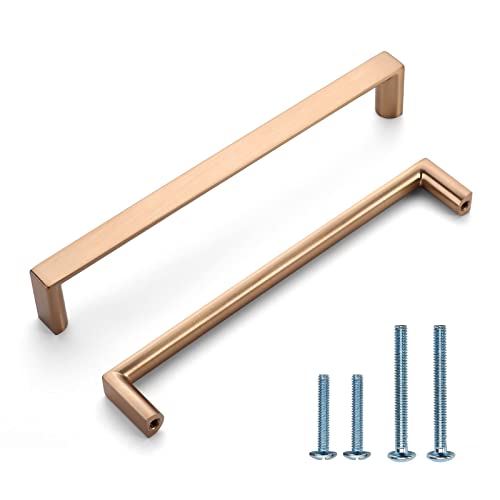 Image of 6 Pack 6.3 Inch(160mm) Kitchen Cabinet Handles Champagne Bronze Cabinet Pulls Kitchen Cabinet Hardware Drawer Pulls for Cupboard Wardrobe