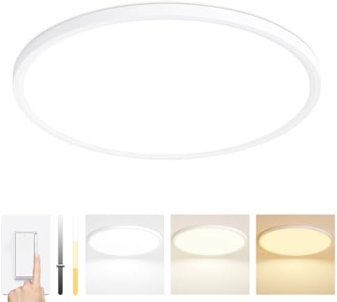 Drewaay - Lámpara de techo LED regulable de 20 pulgadas, montaje ...