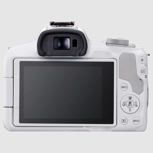 Image of Canon EOS R50 Mirrorless Camera (White) with RF-S 18-45mm F4.5-6.3 is STM Lens 5812C012 Bundle with Deco Gear Photography Bag + 2 Battery +Tripod + Filters + Wide Angle & Telephoto Lenses & More