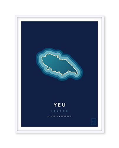 Affiche de l'île d'Yeu décor salon moderne grand poster 50 x 70 cm ikonik