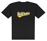 ultras ge blauer brief Kragenform: Rundhals T-Shirt World of Football T-Shirt Ultras Retro ge/w 2c - XXL