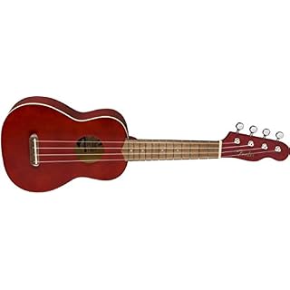 Fender Venice Ukulélé soprano Touche noyer Cerise - Les Beatles, Paul McCartney, John Lennon, RIngo Starr, George Harrison Fender Venice Ukulélé soprano Touche noyer Cerise – Image 3