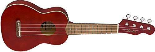 Fender Venice Ukulélé soprano Touche noyer Cerise - Les Beatles, Paul McCartney, John Lennon, RIngo Starr, George Harrison Fender Venice Ukulélé soprano Touche noyer Cerise – Image 4
