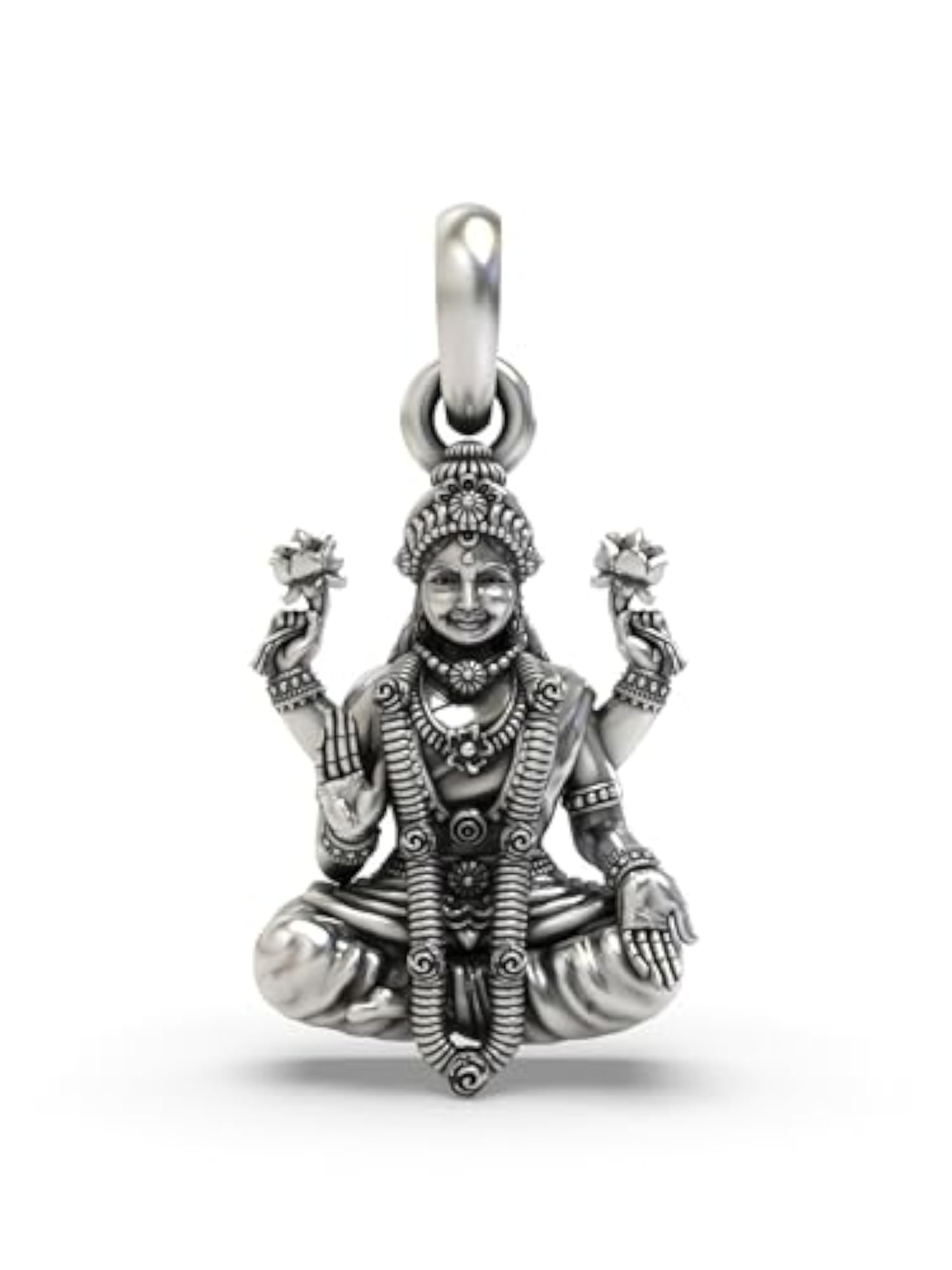 Women's 925 Sterling Silver Goddess Lakshmi Pendant Necklace