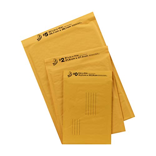Duck Marca Kraft Bubble Mailers, nº 2-21,5 x 28,5 cm, pacote com 5 (284692)