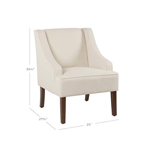 Image of HomePop Classic Swoop Arm Accent Chair - Warm Ivory