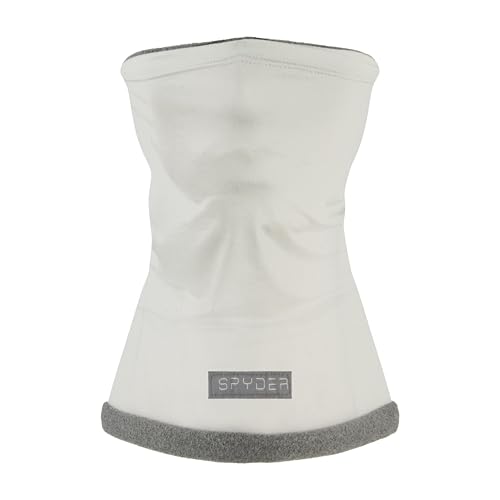 Spyder Womens Microfleece Reversible Neck Gaitor, White, One Size