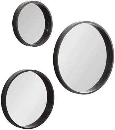 Kate and Laurel Travis Modern Round Wall Mirror Set, Set of 3, Va...