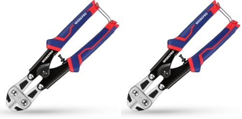 Image of WORKPRO Mini Bolt Cutter 8-inch, Spring Loaded Wire Cutters Heavy Duty with Soft Anti-slip Handle, Small Bolt Cutter, Wire Cable Cutter, Spring Snips Clippers (Upgrade Grip) (Pack of 2)