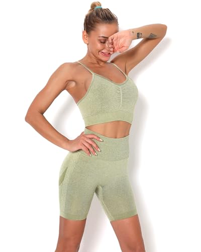Image of Women's Gym Shorts Booty Scrunch High Wasit Seamless Sports Shorts Workout Push Up Shorts Cycling Fitness Running Shorts