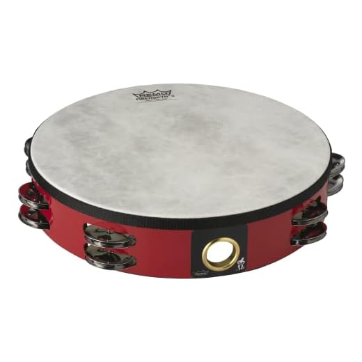 Remo TA-5210-52 Fiberskyn Tambourine - Quadura Deep Red, 10"