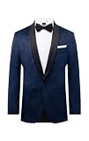 Dobell Mens Navy Paisley Velvet Tuxedo Jacket Regular Fit Contrast Shawl Lapel-42R