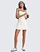 CRZ YOGA Womens Butterluxe Tennis Dress Spaghetti Strap Casual Athletic Sports Outfits with Built-in Shorts and Bras Milky White (Bone) Small