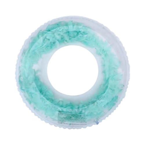 Boia Inflável 90 cm Transparente com Penas Coloridas para Festas (Verde)