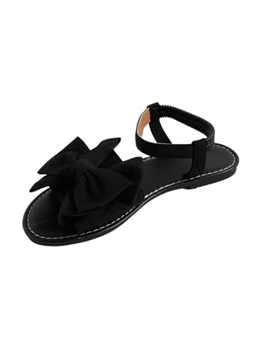Verdusa Women's Coquette Bowknot Ankle Strap Leather Sandals Holiday Beach Flat Sandals2