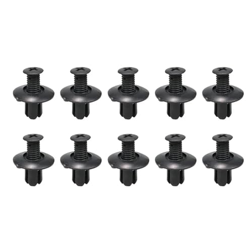 Remaches de plástico de 8mm para guardabarros de coche Yamaha con clips negros, 10 unidades