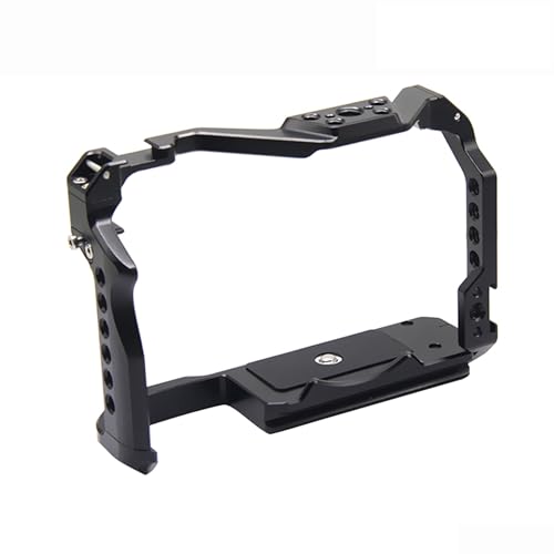 Image of Simpex Metal cage for EOS R8 Built-in Quick Release Plate for arca-Type with 1 /4 Threaded Holes, 3 /8″ locating Holes for arri, Included Cold Shoe