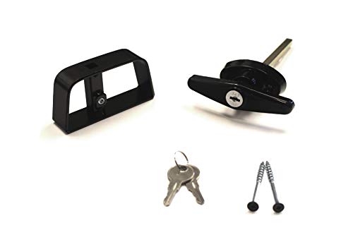 Doors & Door Hardware 6" Black T Handle Door Lock Set - shed