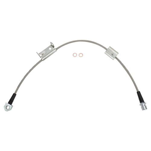 Image of TRQ Brake Hose Set Compatible with 2002-2006 Cadillac Escalade 2003-2006 Escalade ESV Escalade EXT Chevrolet Avalanche 1500 2001-2006 Suburban 1500 2000-2006 Tahoe GMC Yukon Yukon XL 1500